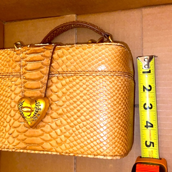 Y2K JUICY COUTURE Brown SNAKE SKIN MINI BAG Vintage train case cosmetic travel - Picture 12 of 17